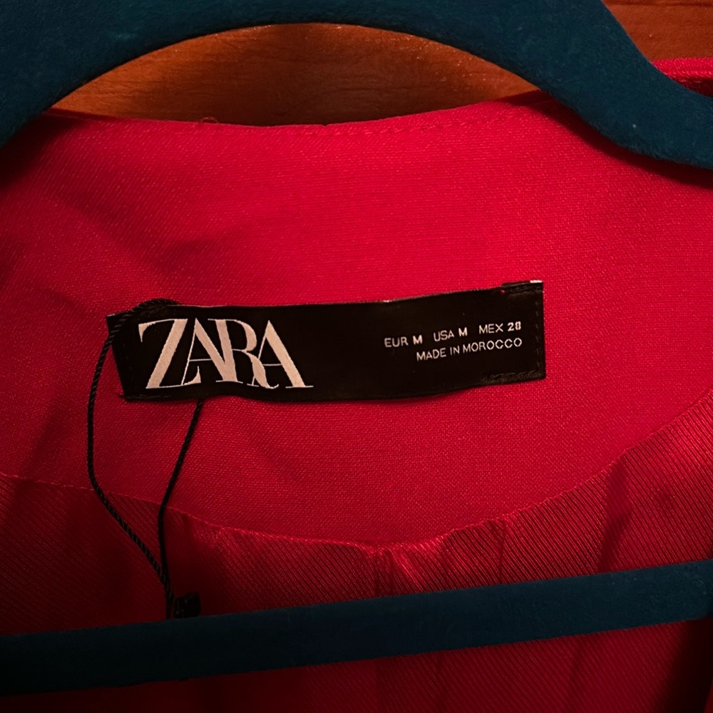 Zara overcoat.Peacoat. Made in Morocco. Size Medium. Never worn.Missing one snap